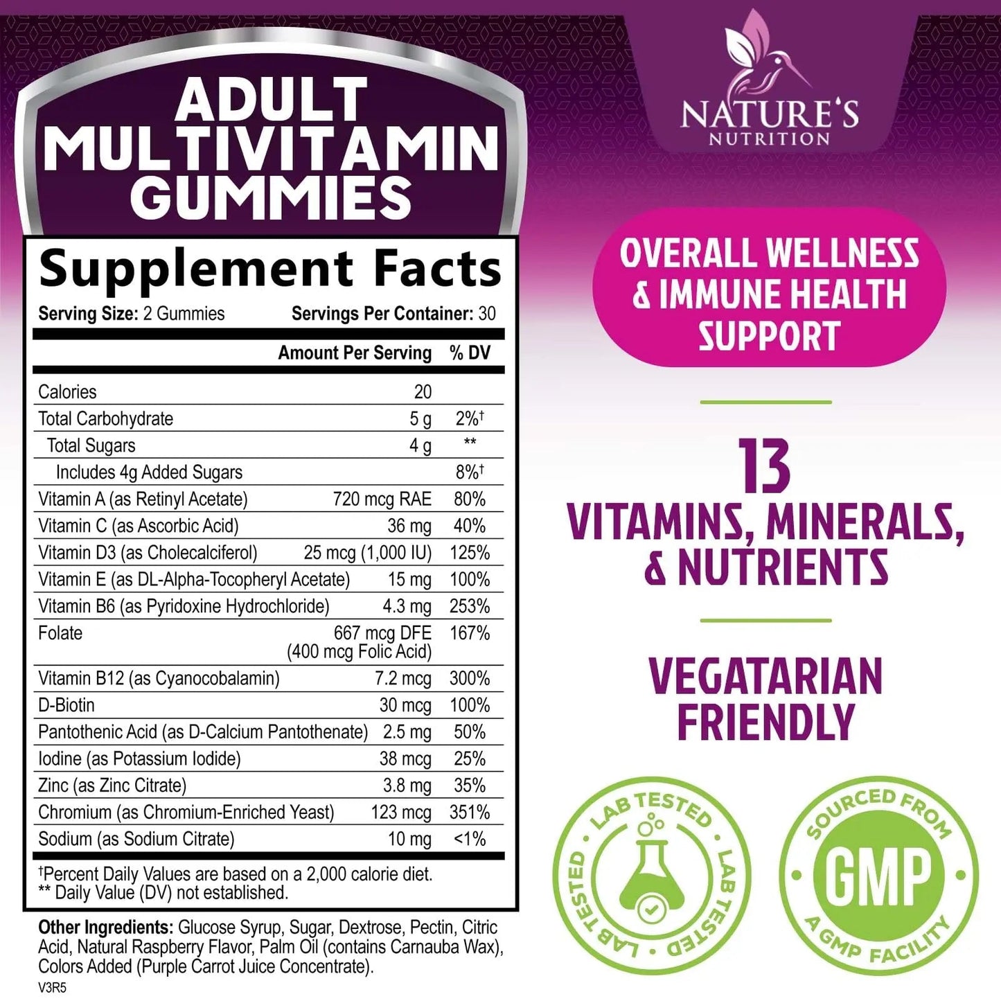 Multivitamin Gummies for Adult with Vitamins A, C, D, B12 - Gummy Multivitamins for Daily Nutritional Support Nature's NutritionBuy Supplements Australia