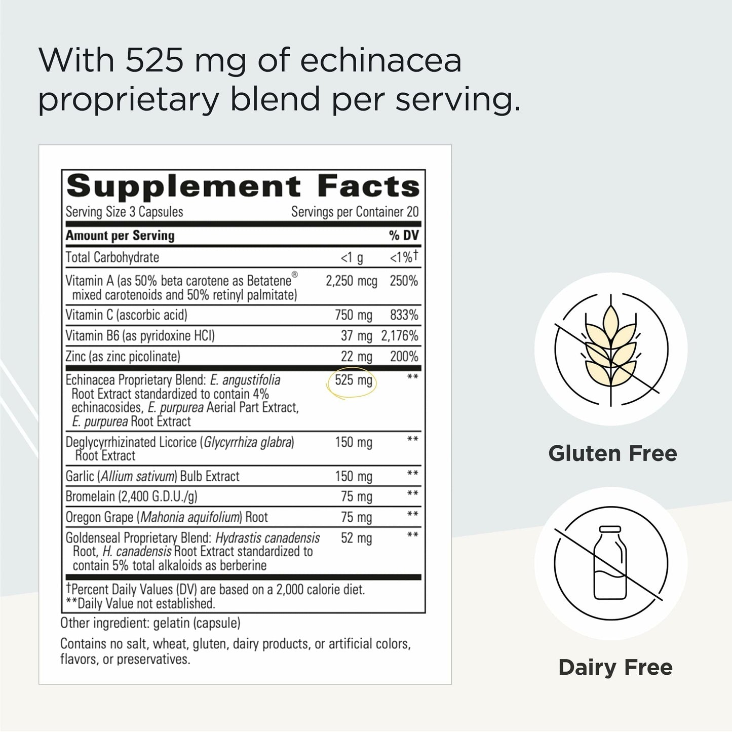 Integrative Therapeutics EHB - Immune Support Supplement with Vitamins A, C & B6* - Mineral Support with Zinc - Dairy-Free & Gluten-Free - 60 Capsules (20 Servings) Integrative TherapeuticsBuy Supplements Australia