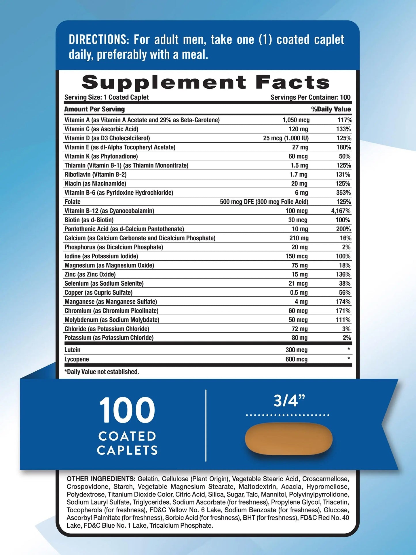 Nature's Truth Men's 50+ Multivitamin | with Vitamins A, C, E, B6 & B12 | 100 Count | Non-GMO & Gluten Free Nature's TruthBuy Supplements Australia
