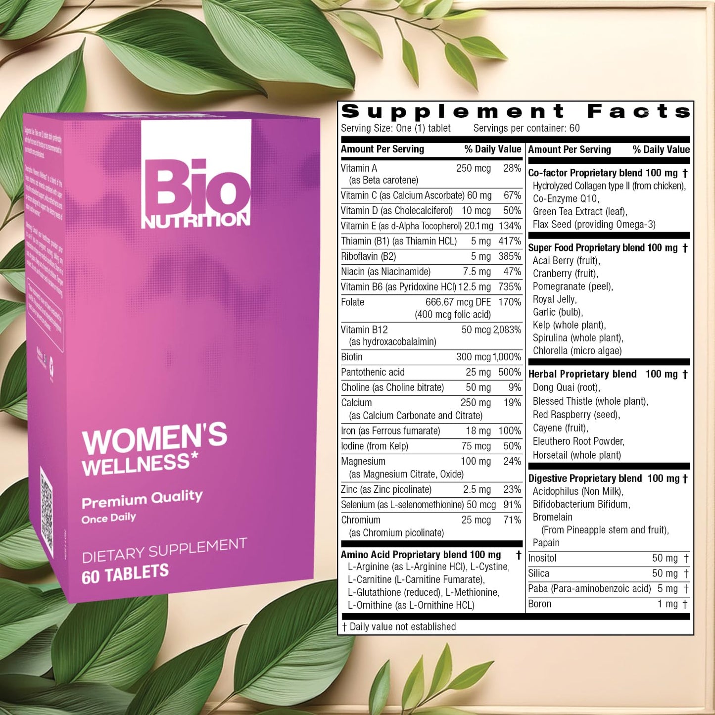 Bio Nutrition Women Wellness Tabs, 60 Count Bio NutritionBuy Supplements Australia