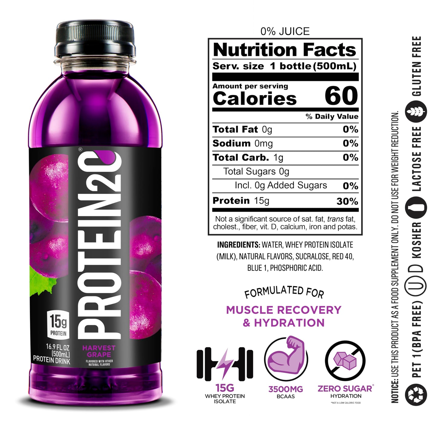 Protein2o 15g Whey Protein Isolate Infused Water, Ready To Drink, Sugar Free, Gluten Free Protein2oBuy Supplements Australia