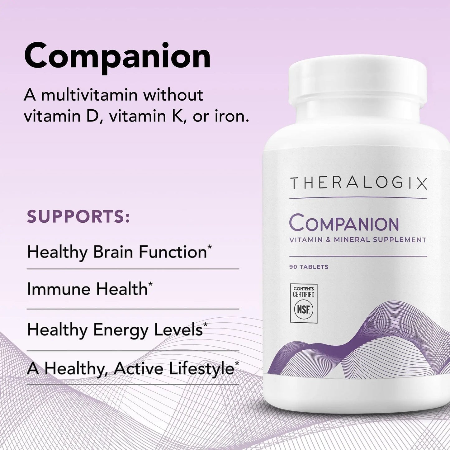 Theralogix Companion Multivitamin & Mineral Supplement - 90-Day Supply - Supplement for Women & Men Without Iron, Vitamin D TheralogixBuy Supplements Australia