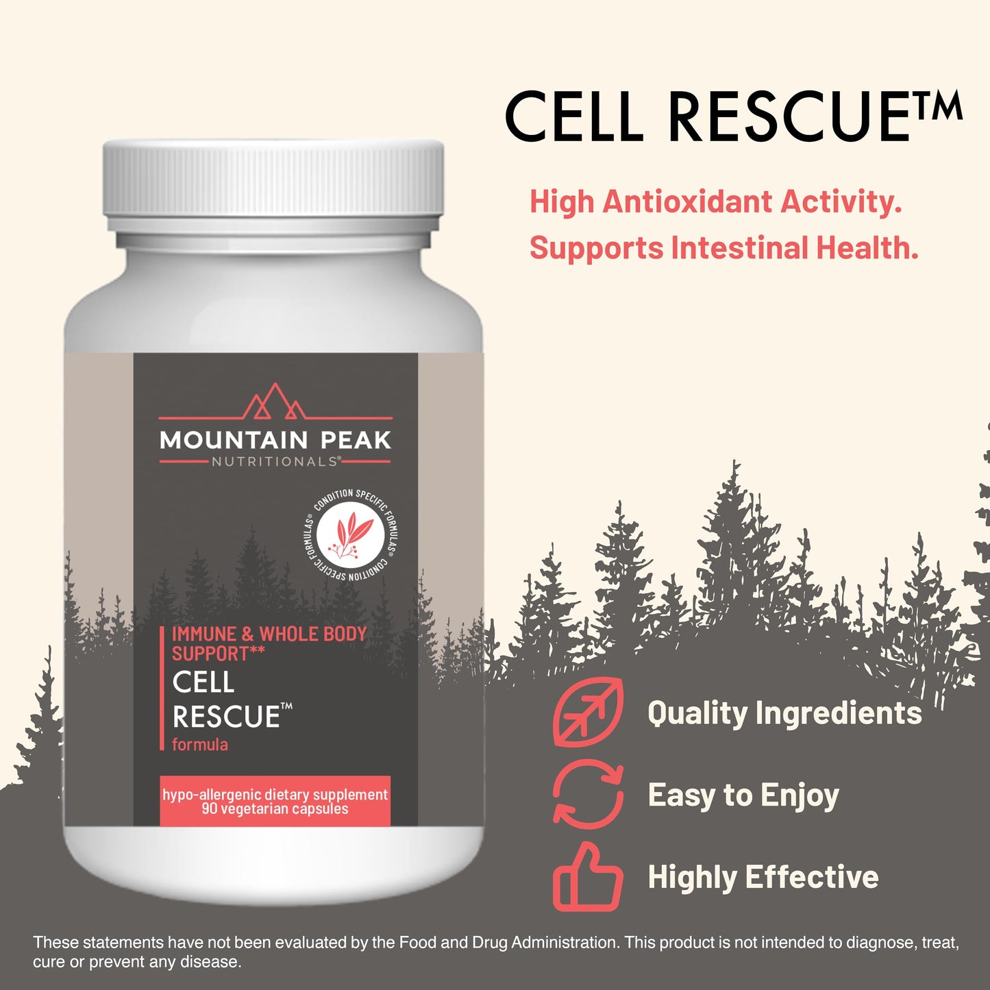 Mountain Peak Nutritionals Cell Rescue - Antioxidant Immune Support Supplement with Turmeric, Ginger Root, and Bromelain - Supports Intestinal Health & Whole Body (90 Capsules) Mountain Peak NutritionalsBuy Supplements Australia