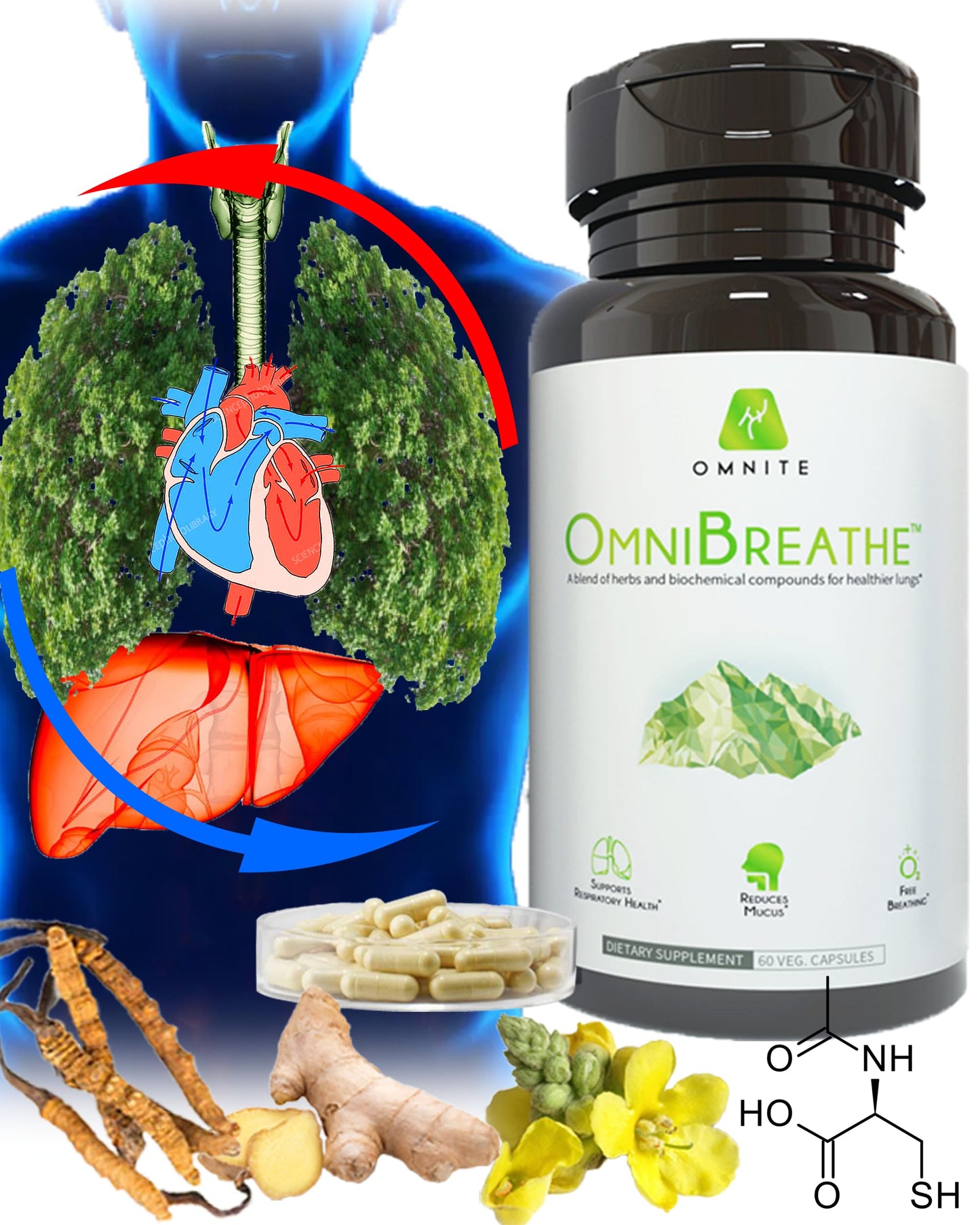Omnite OMNIBREATHE Respiratory Health Supplement,Inhaler Mate,Support Quit Smoking OmniteBuy Supplements Australia