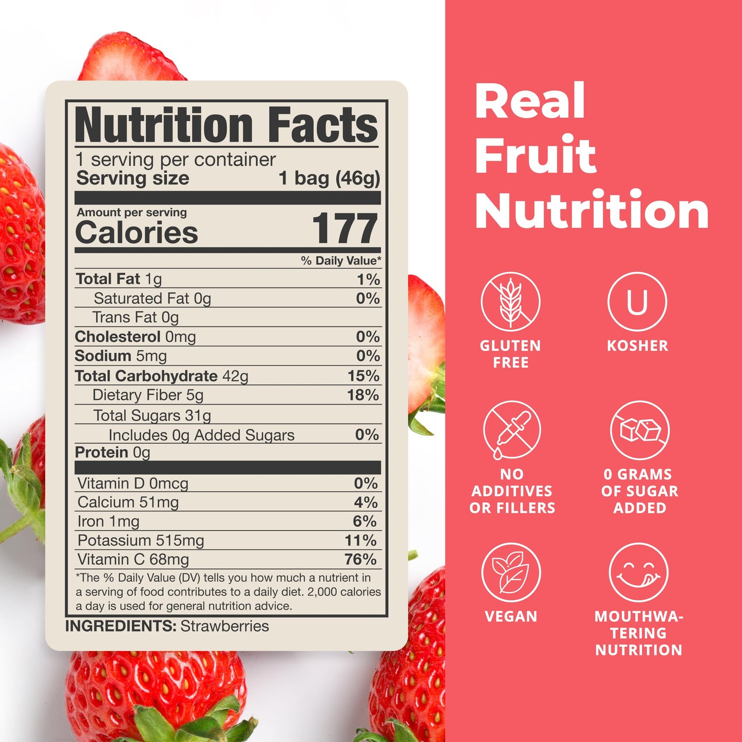 Balance of Nature Freeze-Dried Strawberries (5 Pack) – 100% Real Fruit, Crunchy Strawberry Slices, Healthy Snack, Mouthwatering Nutrition, Gluten-Free, Vegan, No Sugar Added, Five 1.6 oz Bags Balance of NatureBuy Supplements Australia