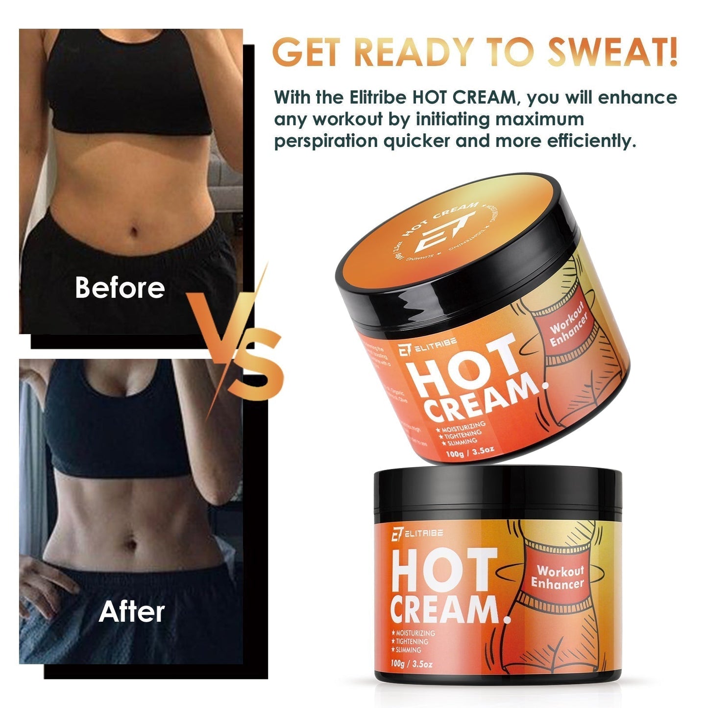 Elitribe Hot Cream Sweat Workout Enhancer Gel - Fat Burning, Cellulite & Firming Body ElitribeBuy Supplements Australia