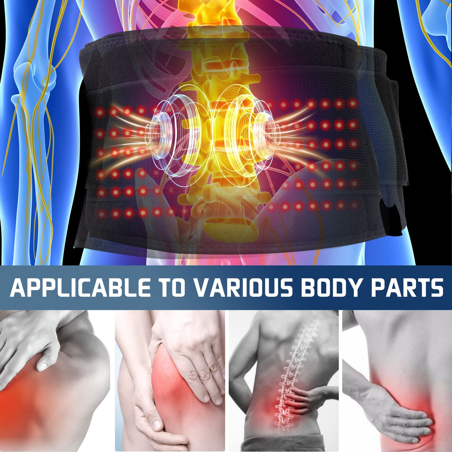 Infrared Red Light Therapy Belt:LED Lamp Vibration Near Body Pain Relief Device Wrap Red FellibayBuy Supplements Australia