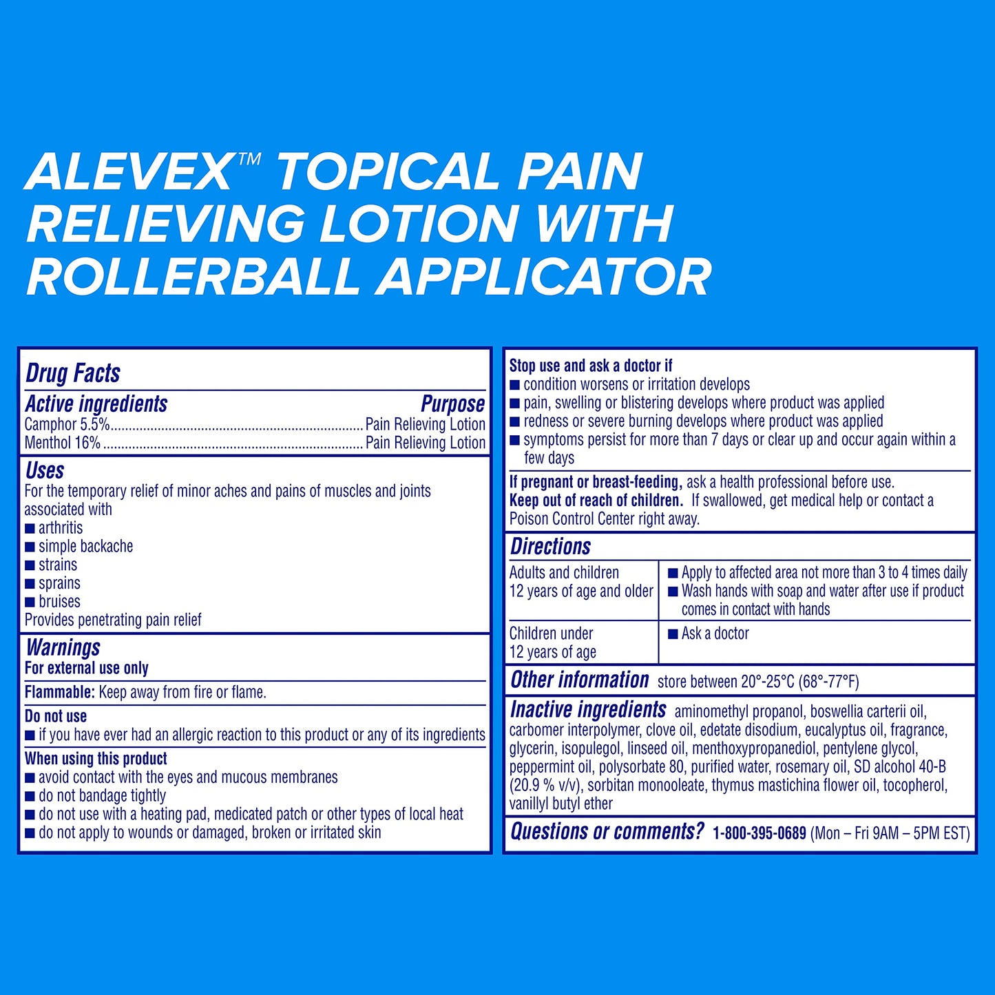 Aleve Pain Relieving Lotion with Rollerball 2.5 oz (Pack of 3) AleveBuy Supplements Australia