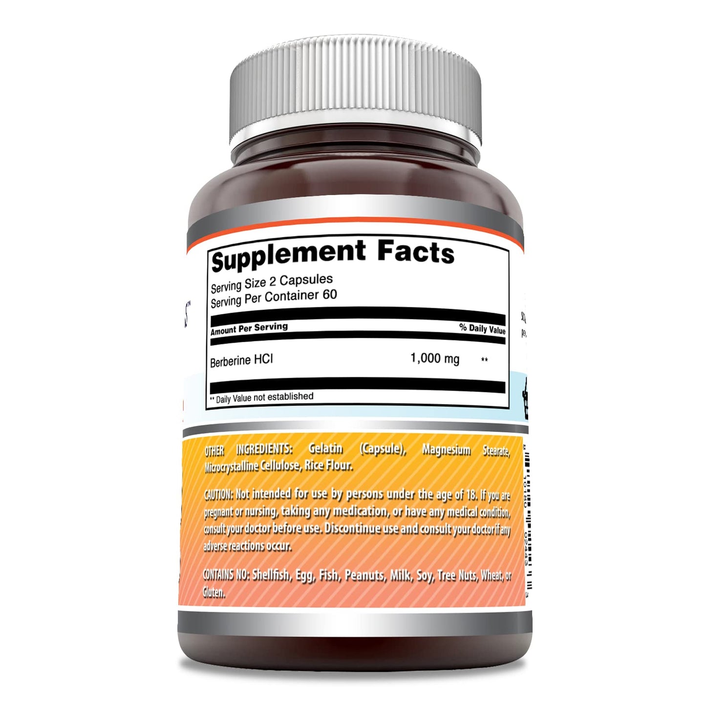 Amazing Formulas Berberine 1000mg Per Serving 120 Capsules Supplement | Non GMO - Maple Wellness Supplements