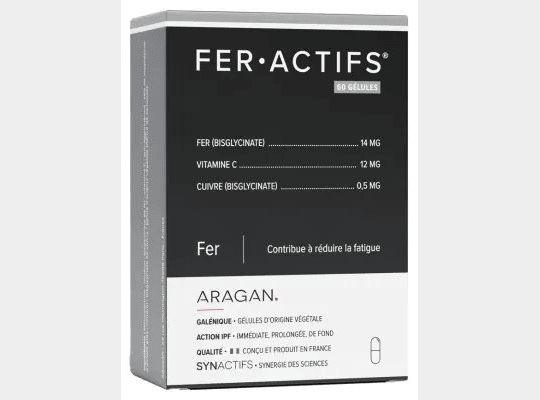 Aragan Synactifs FerActifs 60 Capsules Iron deficiency - Maple Wellness Supplements