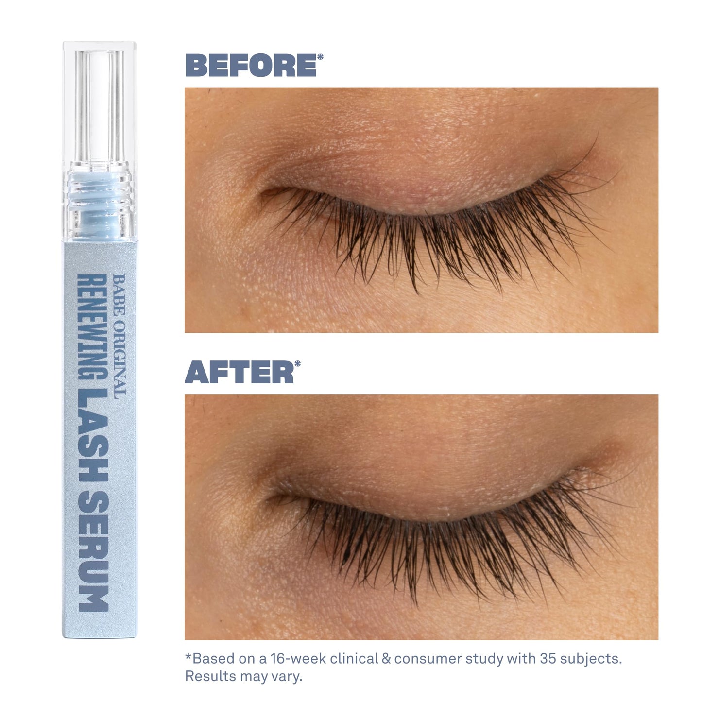 BABE ORIGINAL Renewing Lash Serum – Prostaglandin-Free, Peptide-Infused Gentle Lash Serum for Fuller, Longer-Looking Lashes, Lash Enhancing Treatment - Maple Wellness Supplements