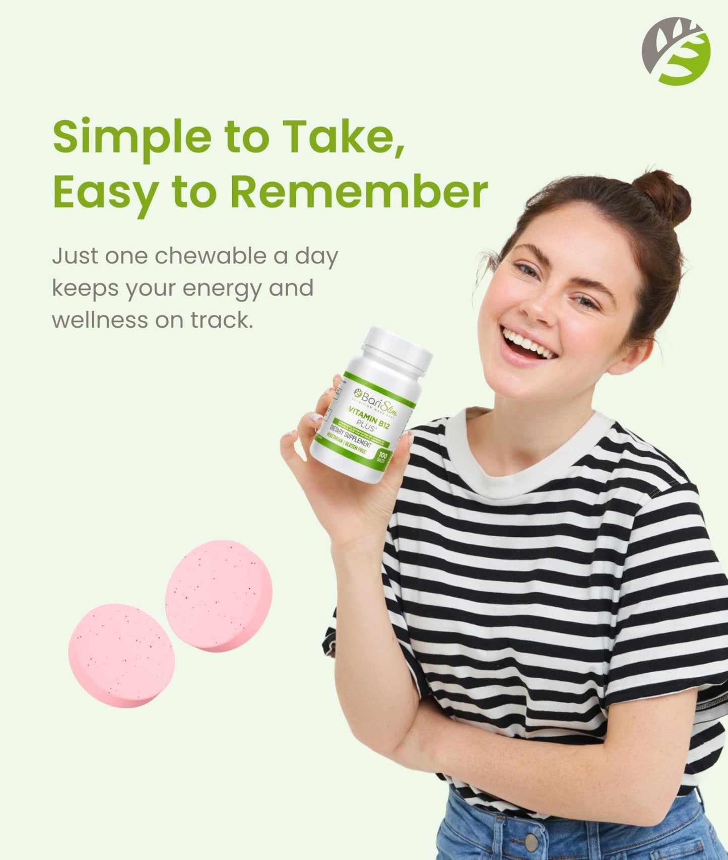 BariSlim Vitamin B12 Plus Tablets - Bariatric Formulated for Post Weight Loss Surgery, Including Gastric Bypass & Gastric Sleeve - Supports Energy Levels & Overall Health | Cherry Flavor - Maple Wellness Supplements