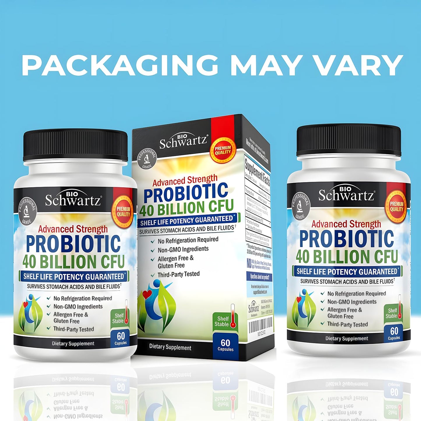 BioSchwartz Daily Probiotic Nutritional Supplement - 40 Billion CFU for Gut Health - Probiotics for Men and Women - Digestive Health with Astragalus - Maple Wellness Supplements