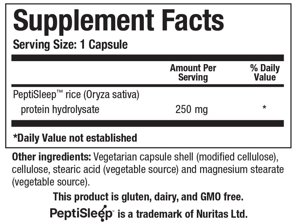 Biotics Research SleepTides - Plant Peptide Sleep Support for Deep and REM Sleep, Bioactive Rice Protein Peptides, Supports Healthy Cortisol Levels, Non-Habit Forming, Gluten, Dairy, GMO Free, 30 Caps - Maple Wellness Supplements