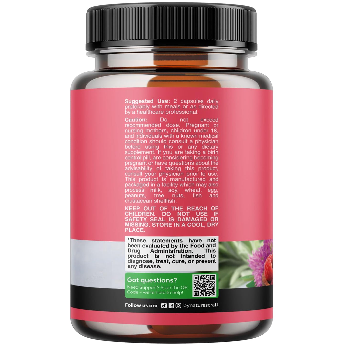 Complete Herbal Menopause Supplement for Women - Female Hormone Balance Capsules for Night Sweats Hot Flashes & Mood Swings with Dong Quai, Chaste Berry & Black Cohosh Root - 60 Count - Maple Wellness Supplements