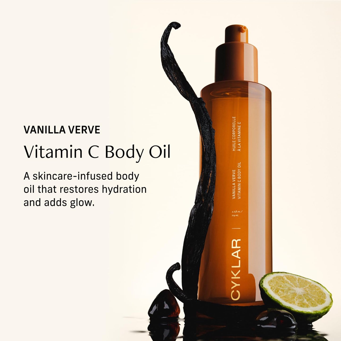 CYKLAR Vitamin C Body Oil for Women and Men. Moisturizing Vanilla Verve Scented Body Serum for Glowing Skin. Nourishing - Maple Wellness Supplements