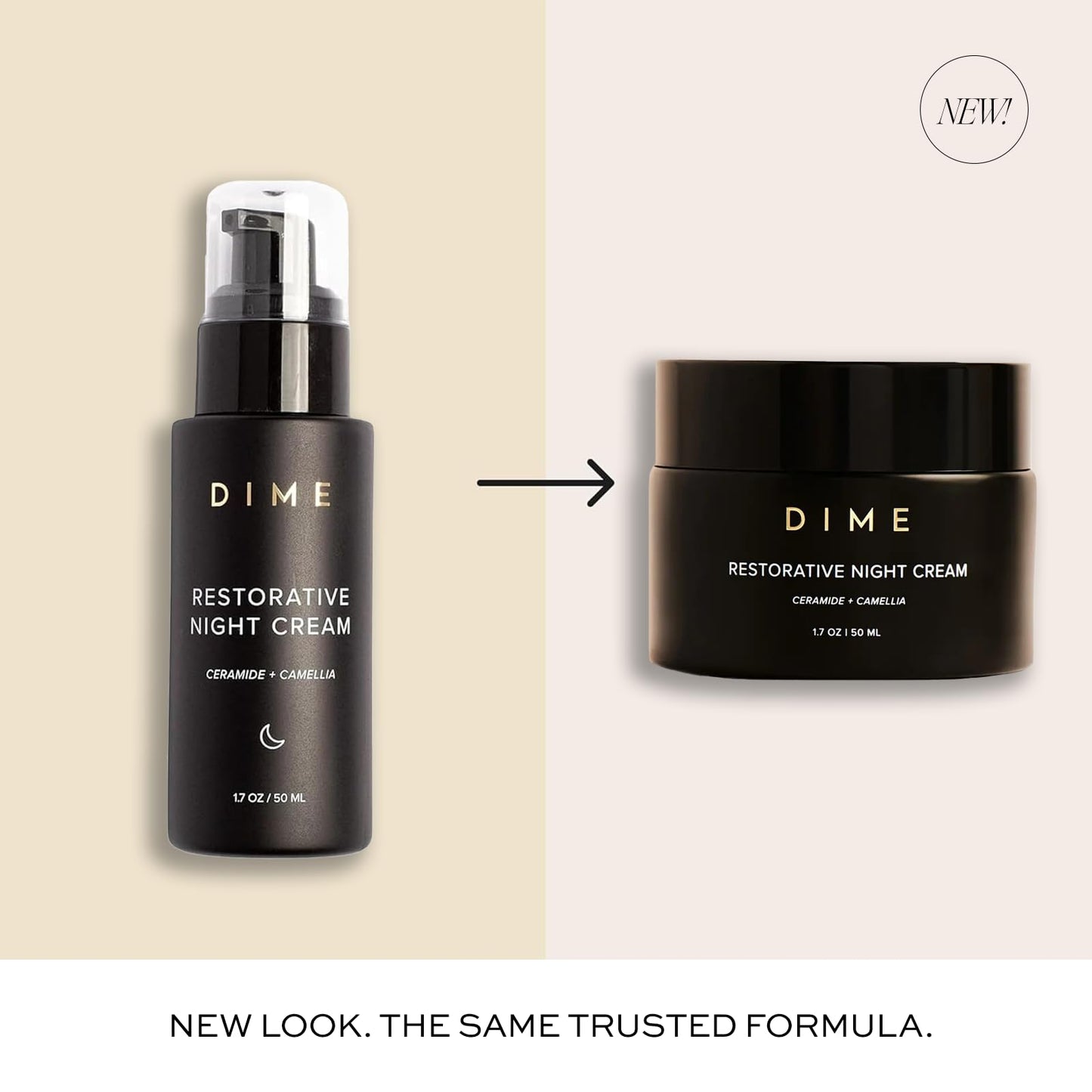 DIME Beauty Restorative Night Cream, Facial Moisturizer with Ceramides and Sea Buckthorn, 1.7 oz / 50 ml in Pump - Maple Wellness Supplements