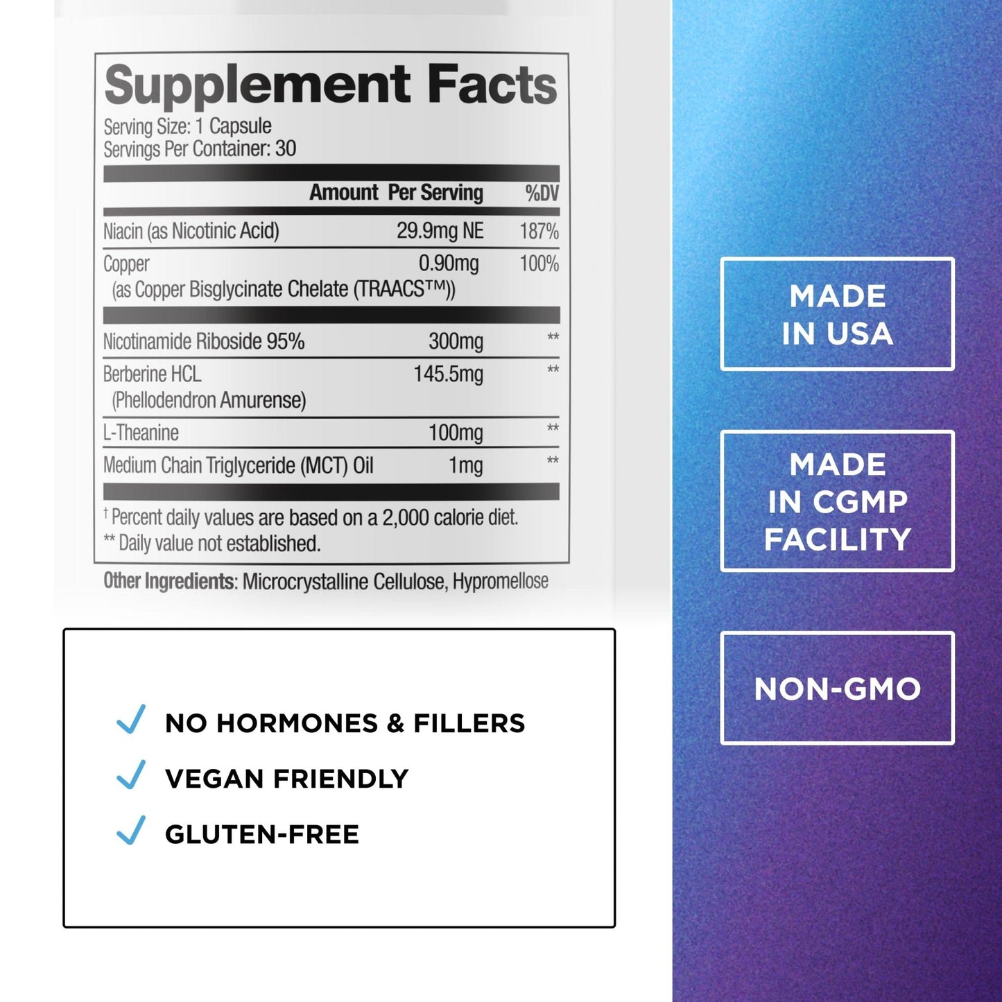 DR. EMIL NUTRITION NAD+ Boost - Nicotinamide Riboside Supplement for Longevity, Healthy Aging & Cellular Regeneration - NAD Supplement with with Berberine, L-Theanine & Niacin - 30-Day Supply - Maple Wellness Supplements