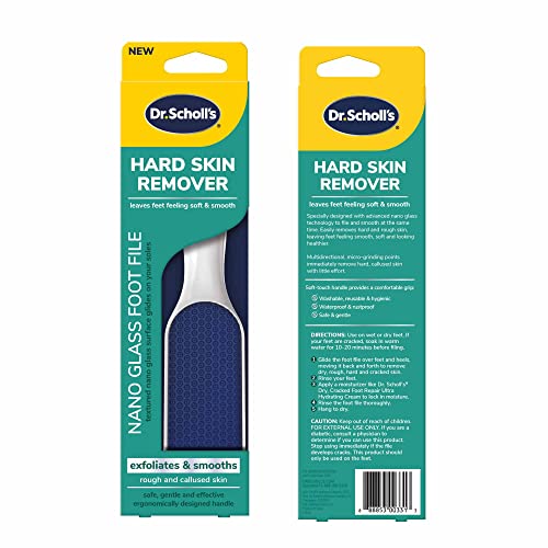 Dr. Scholl's Hard Skin Remover Nano Glass Foot File - Foot Callus Remover, Durable Foot Scrubber - Maple Wellness Supplements