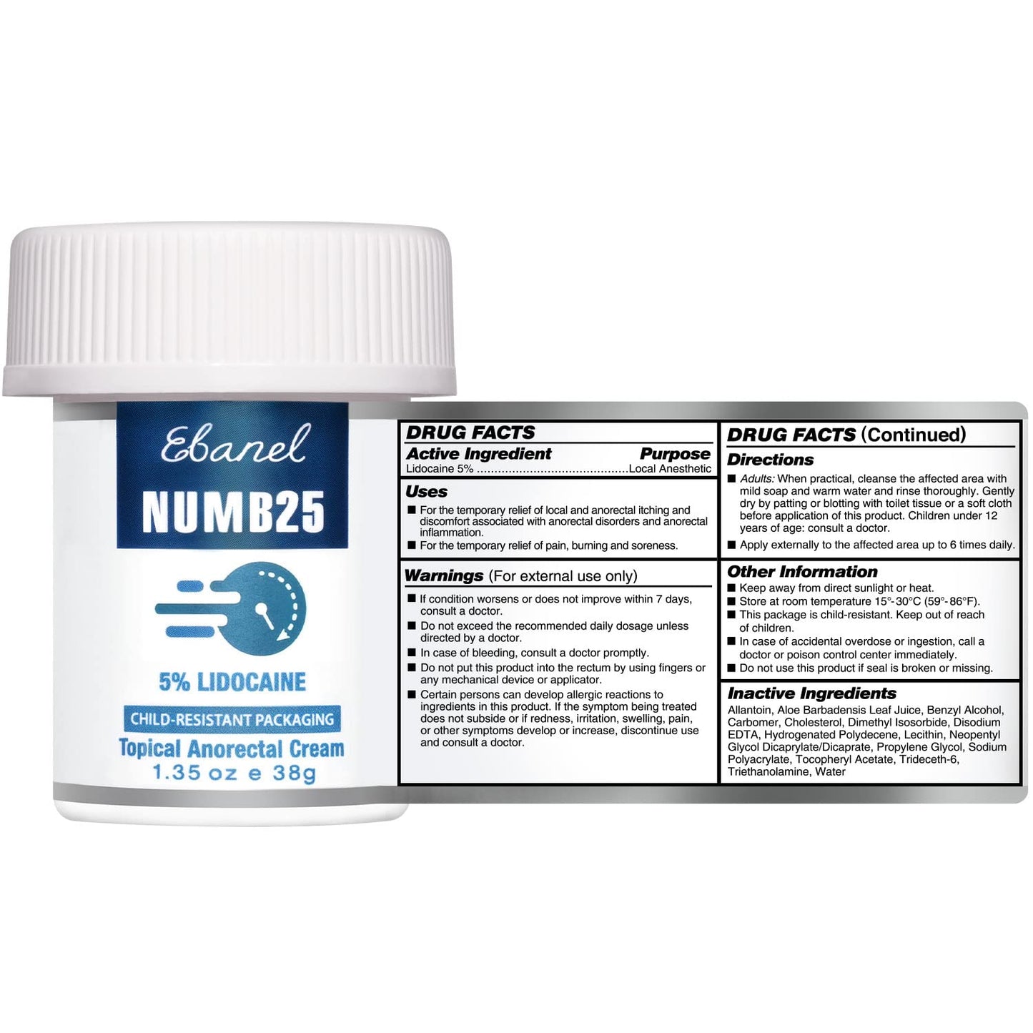 Ebanel Bundle of Lidocaine Numbing Spray, and Topical Numbing Cream 1 Oz - Maple Wellness Supplements