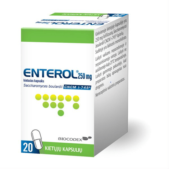 ENTEROL 250 mg hard capsules x20 - treatment of acute diarrhea. - Maple Wellness Supplements