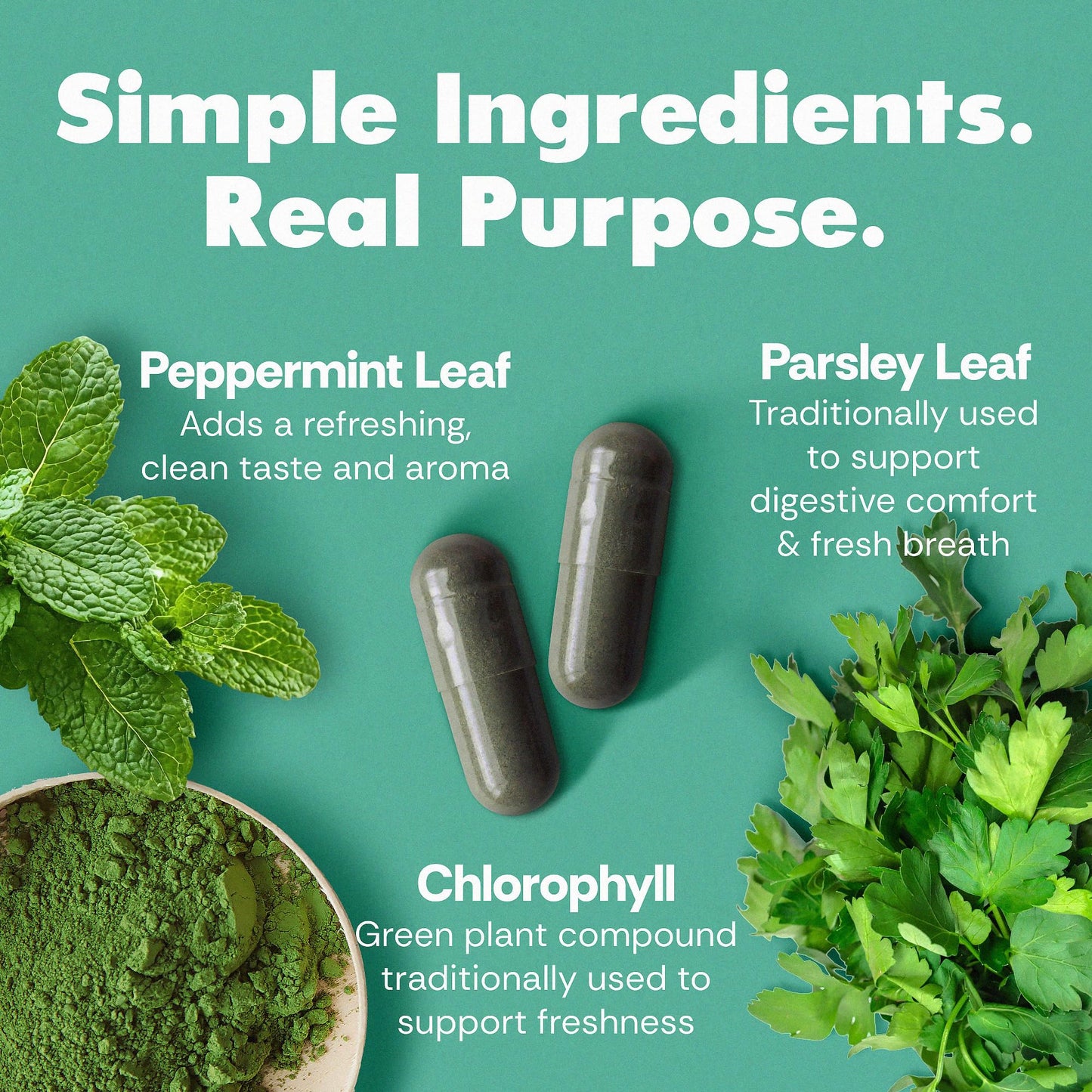 Her Fantasy Box | Body Magic | Chlorophyll Capsules - 30 Vegan Capsules for Detox, Digestion, Gut Health, Skin Support - Maple Wellness Supplements