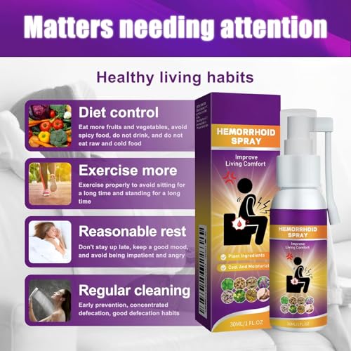 Herbal hemorrhoid Spray relieves Anal Swelling, Pain, itching, discomfort, Repair Meat Ball Broken hemorrhoid Nursing Spray,30ML/1 FL.OZ - Maple Wellness Supplements