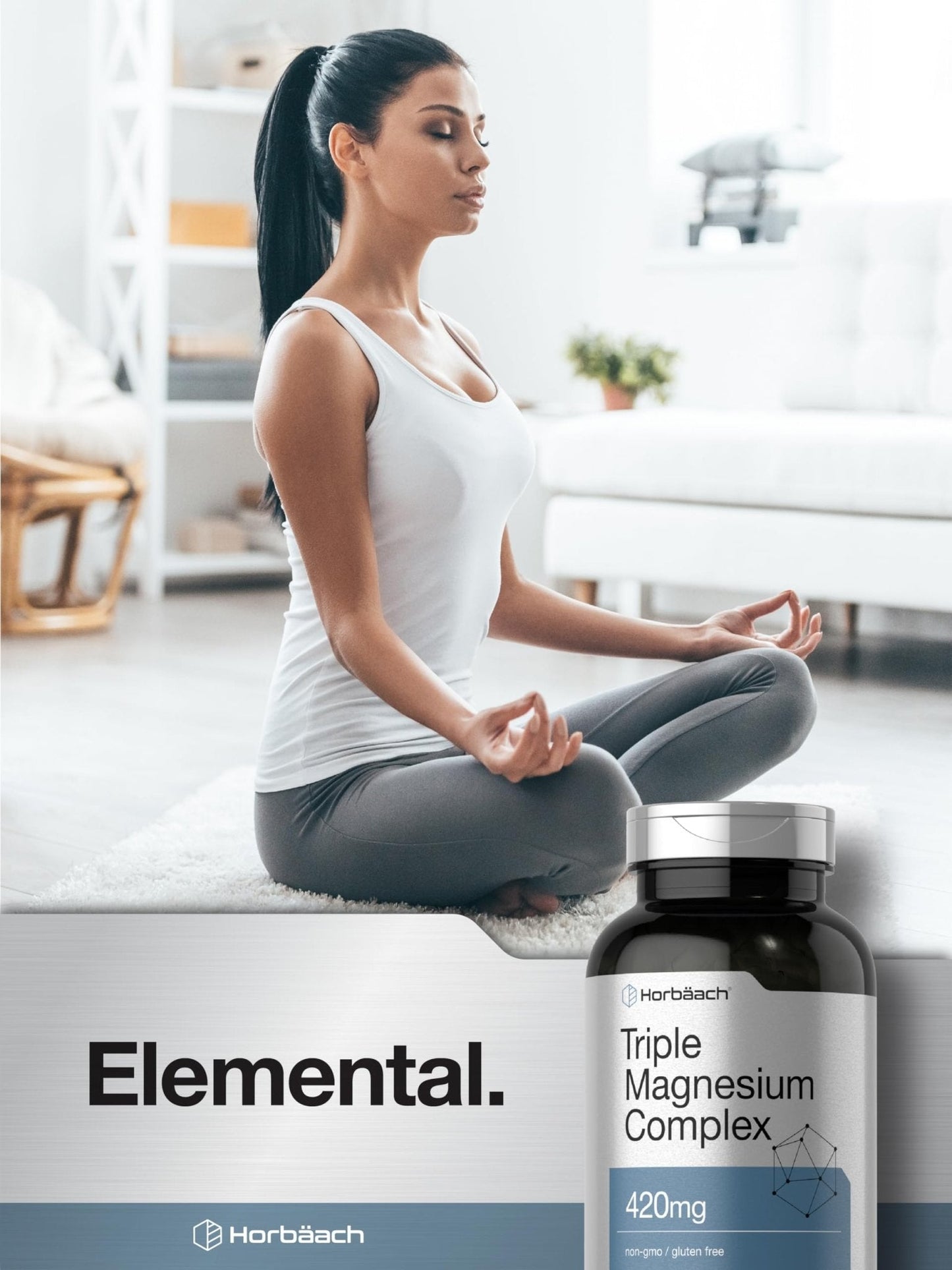 Horbäach Triple Magnesium Complex | 420 mg | 250 Capsules | Non-GMO and Gluten Free Formula | Magnesium Oxide, Citrate, and Aspartate Dietary Supplement - Maple Wellness Supplements