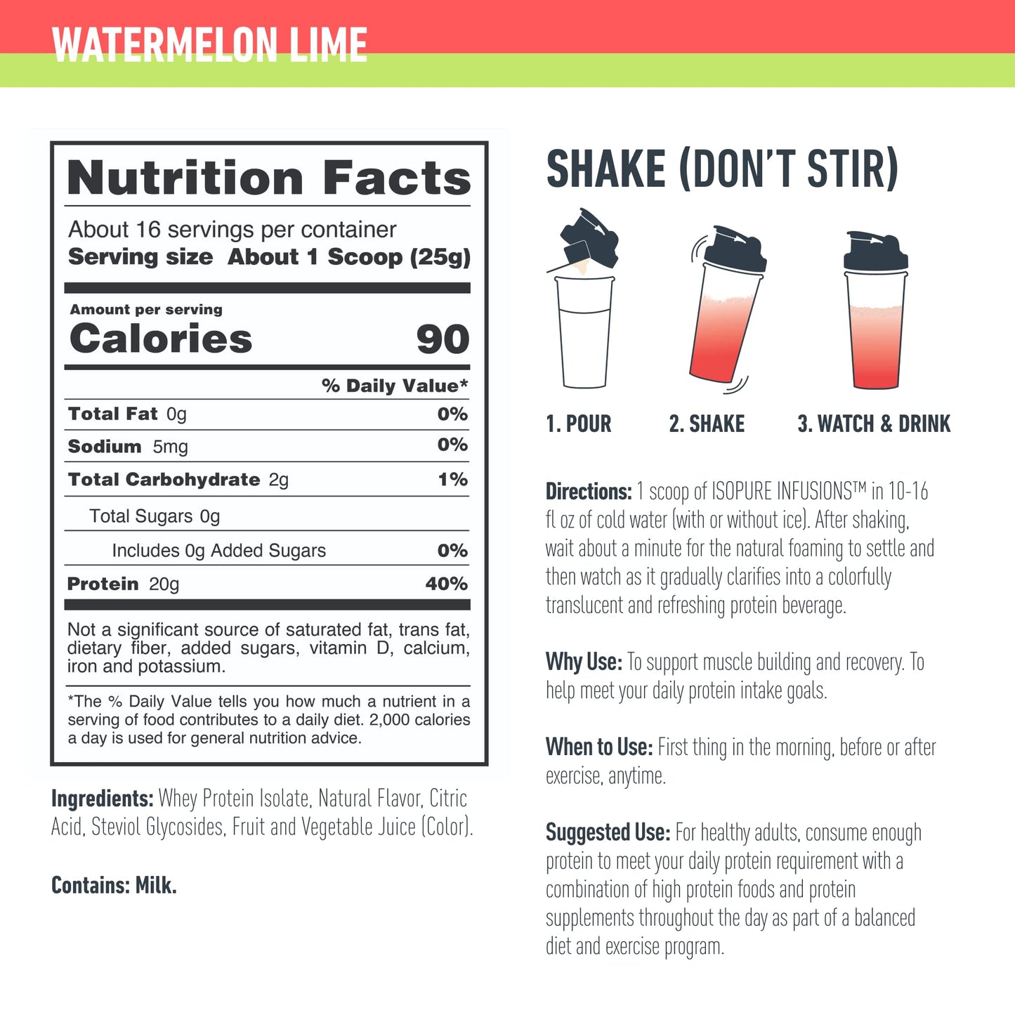 Isopure Protein Powder, Clear Whey Isolate Protein, Post Workout Recovery Drink Mix - Maple Wellness Supplements