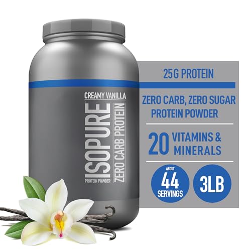 Isopure Protein Powder, Creamy Vanilla Whey Isolate with Vitamin C & Zinc for Immune - Maple Wellness Supplements