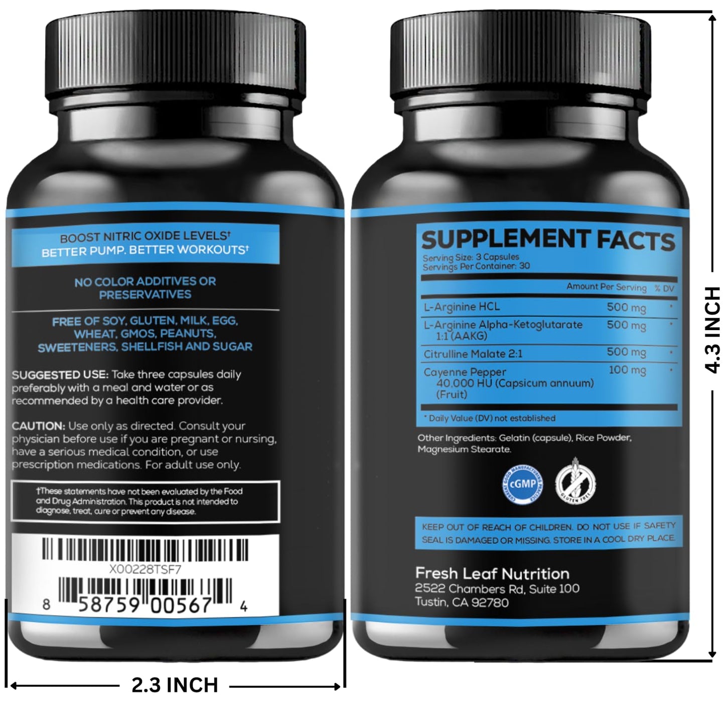 L Arginine Capsules with L-Citrulline 1500mg - Nitric Oxide Booster for Stamina, Muscle, Energy & Vascularity - L-Arginine and Essential Amino Supplement for Extra Strength - Maple Wellness Supplements