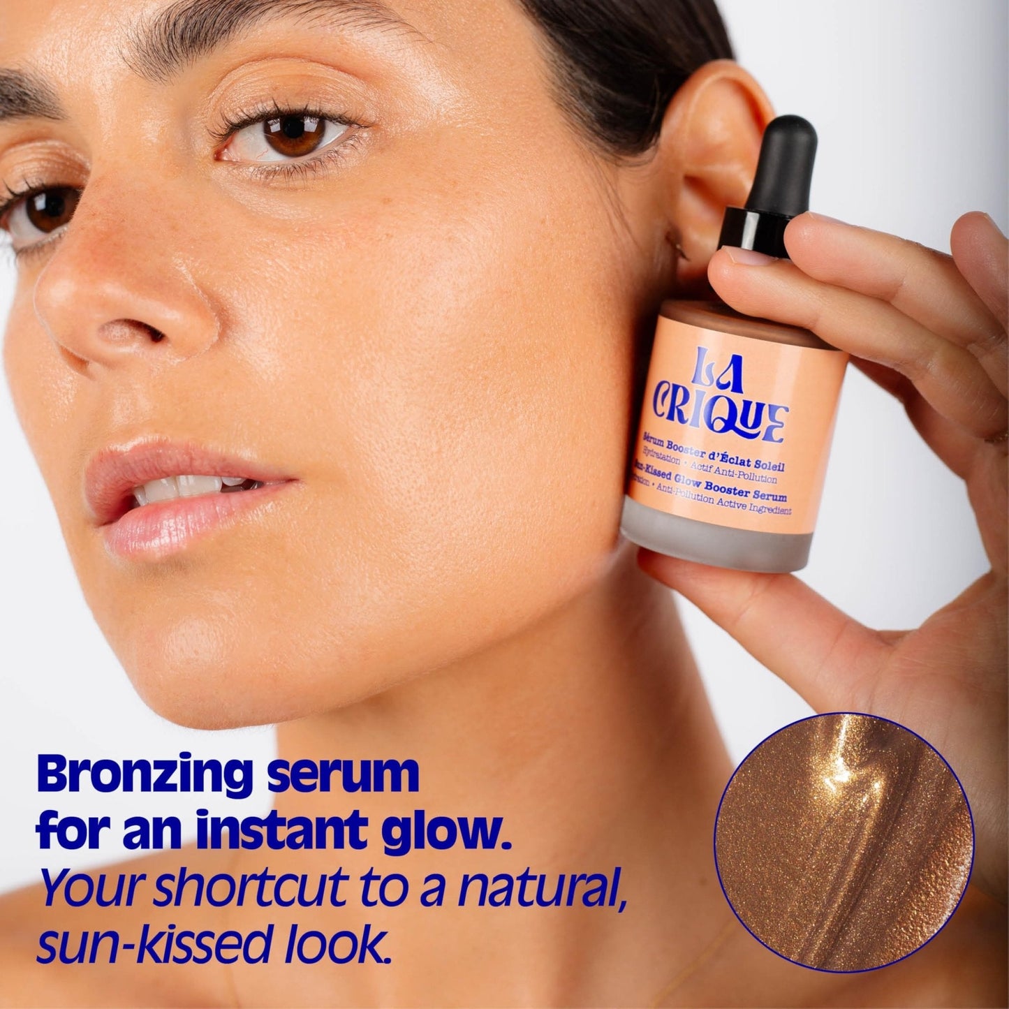 La Crique Bronzing Face Serum - Hydrating Bronzing Drops with Hyaluronic Acid & Anti-Pollution Protection - Natural Sun-Kissed Glow for All Skin Types - Vegan Friendly, Clean Beauty - 1 fl oz - Maple Wellness Supplements