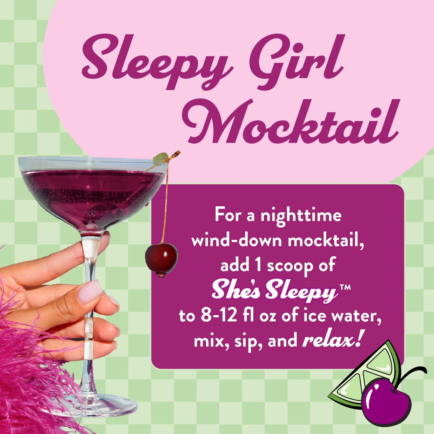 Legendairy Milk She’s Sleepy™ – Cherry Limeade – Nightly Sleep Aid, Sugar Free Drink Mix with Magnesium Glycinate & Ashwagandha - Maple Wellness Supplements