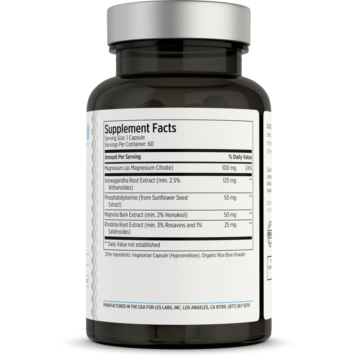 LES Labs Cortisol Health – Stress Relief, Balanced Cortisol Response, Relaxation & Deep Sleep – Phosphatidylserine, Magnesium, Magnolia Bark, Rhodiola Rosea & Ashwagandha – Non-GMO – 60 Capsules - Maple Wellness Supplements