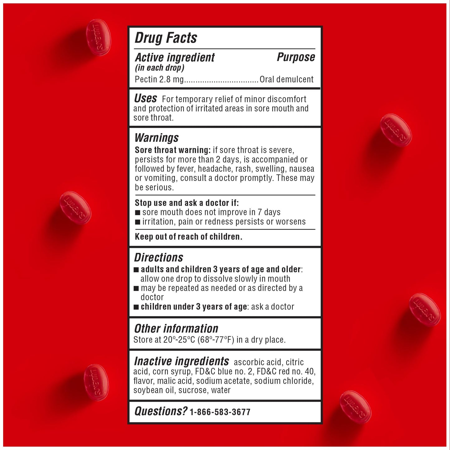 Luden's Sore Throat Relief Lozenges for Minor Everyday Irritation & Dry Mouth, Wild Cherry Flavored Drops, 30 Count - Maple Wellness Supplements