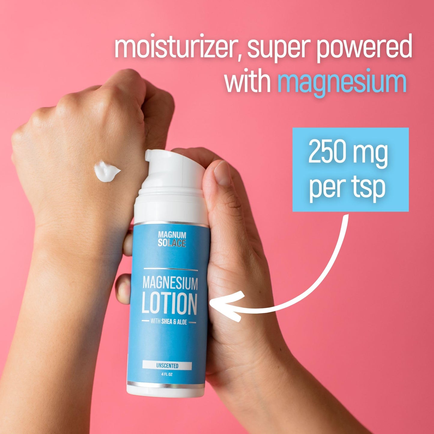 Magnum Solace Magnesium Lotion with Aloe & Shea – Apply to Legs – Alternative to Topical Magnesium Cream - Maple Wellness Supplements