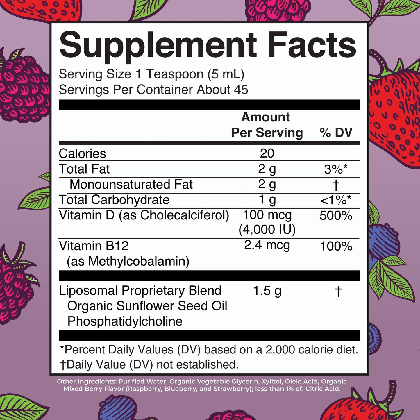 MaryRuth Organics Megadose Vitamin D3 Liposomal | Vitamin D 4000 IU | Ultra Absorption | Immune Support for Adults | Bone Health | VIT D3 | Vegan | Sugar Free | Gluten Free | Non-GMO | 45 Servings - Maple Wellness Supplements