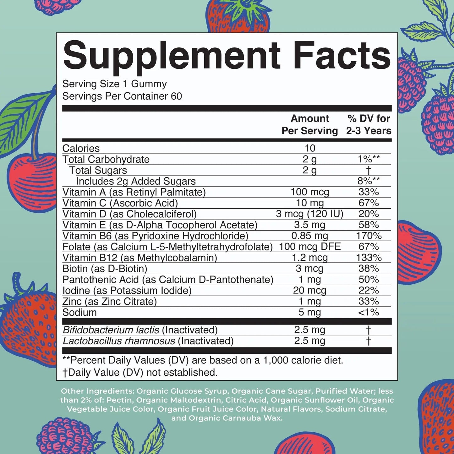 MaryRuth Organics Toddler Multivitamin Gummies + Postbiotics | USDA Organic | Vitamins for Kids Ages 2+ | Immune Support | Vitamin C | Vitamin D3 | Vitamin A | Zinc | Vegan | Non-GMO | 60 Servings - Maple Wellness Supplements