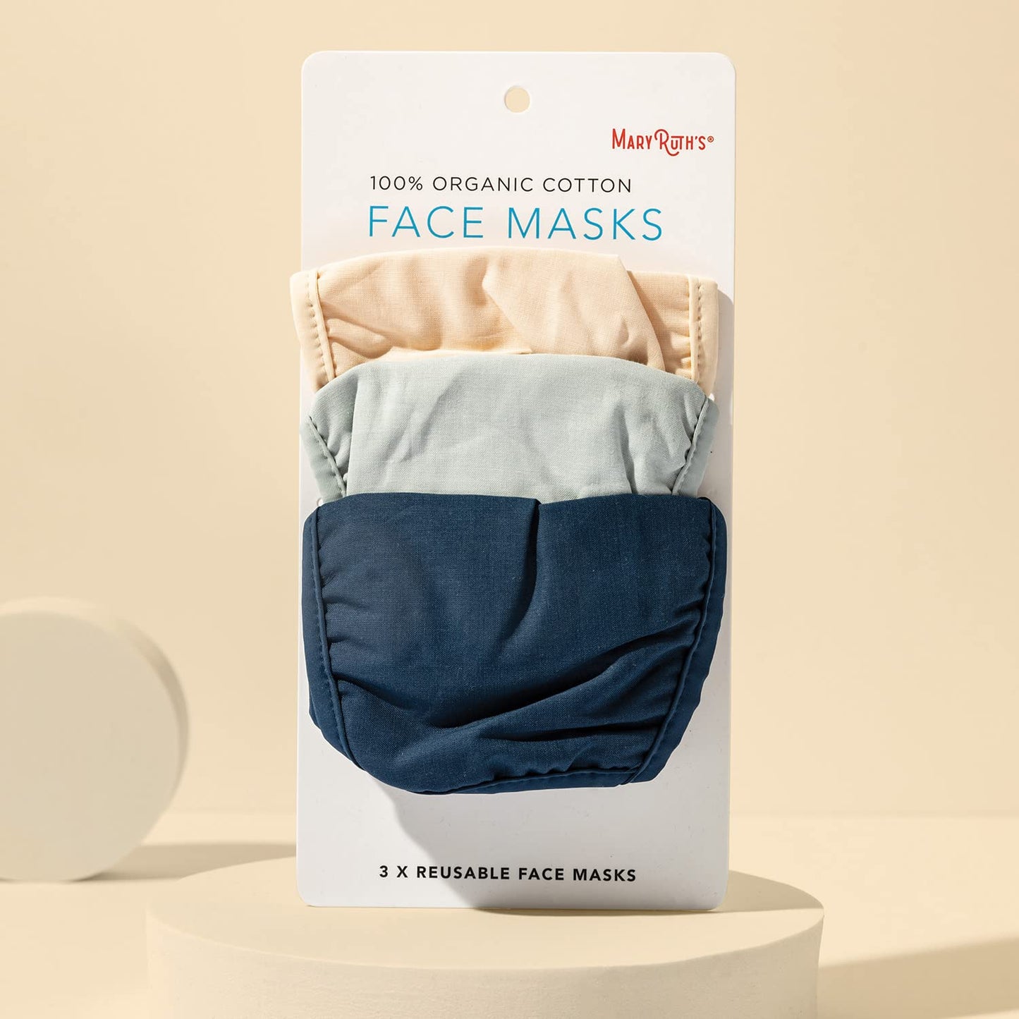MaryRuth's Face Masks Made with 100% Organic Cotton | Soft and Secure 3-Layer Protection | Breathable Comfortable and Reusable Face Masks | One Size Fits Most | 3 Pack - Maple Wellness Supplements
