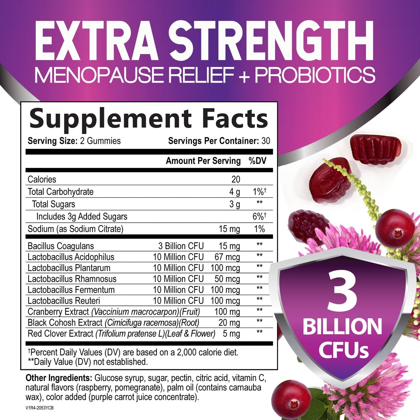 Menopause Supplement Gummies - 3 Billion CFU Women's Probiotics - Advanced Menopause Relief Formula for Women with Black Cohosh & Red Clover - Mild Hot Flashes & Night Sweats Support - 60 Gummies - Maple Wellness Supplements