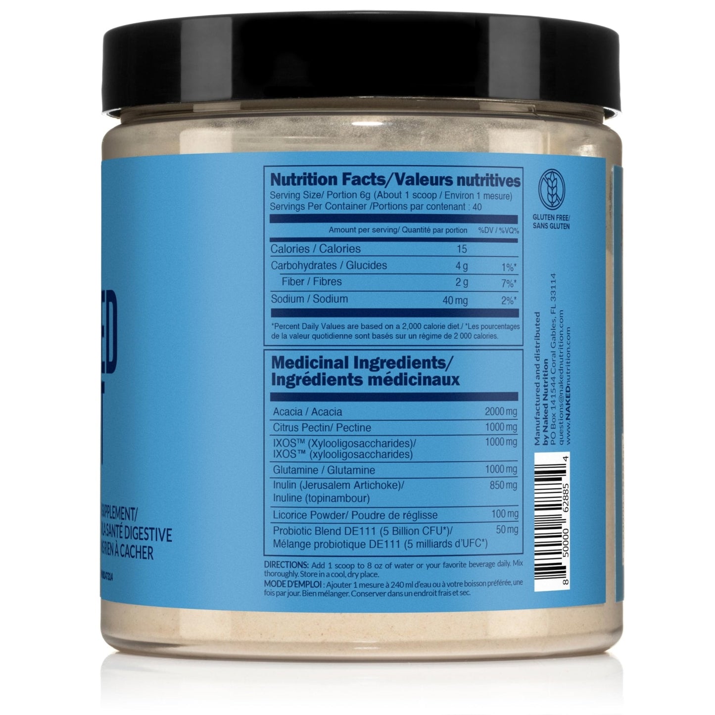 NAKED Gut - Daily Gut Health Supplement - Natural Gut Health Powder for Gut Cleanse, Digestive Support, GMO-Free, Soy-Free, Gluten-Free, - Maple Wellness Supplements