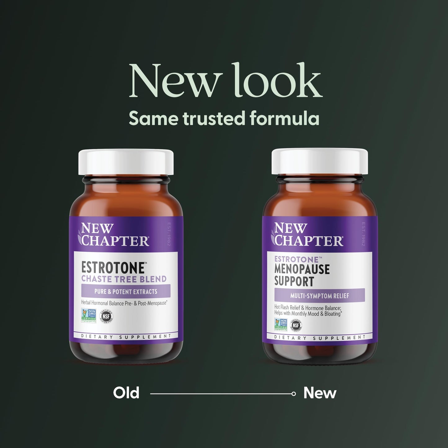 New Chapter Menopause Supplement - Estrotone Herbal Hormone Balance for Women in Perimenopause, with Black Cohosh for Hot Flash Relief & to Reduce Night Sweats + Vitex, No Added Hormones - 30 ct - Maple Wellness Supplements