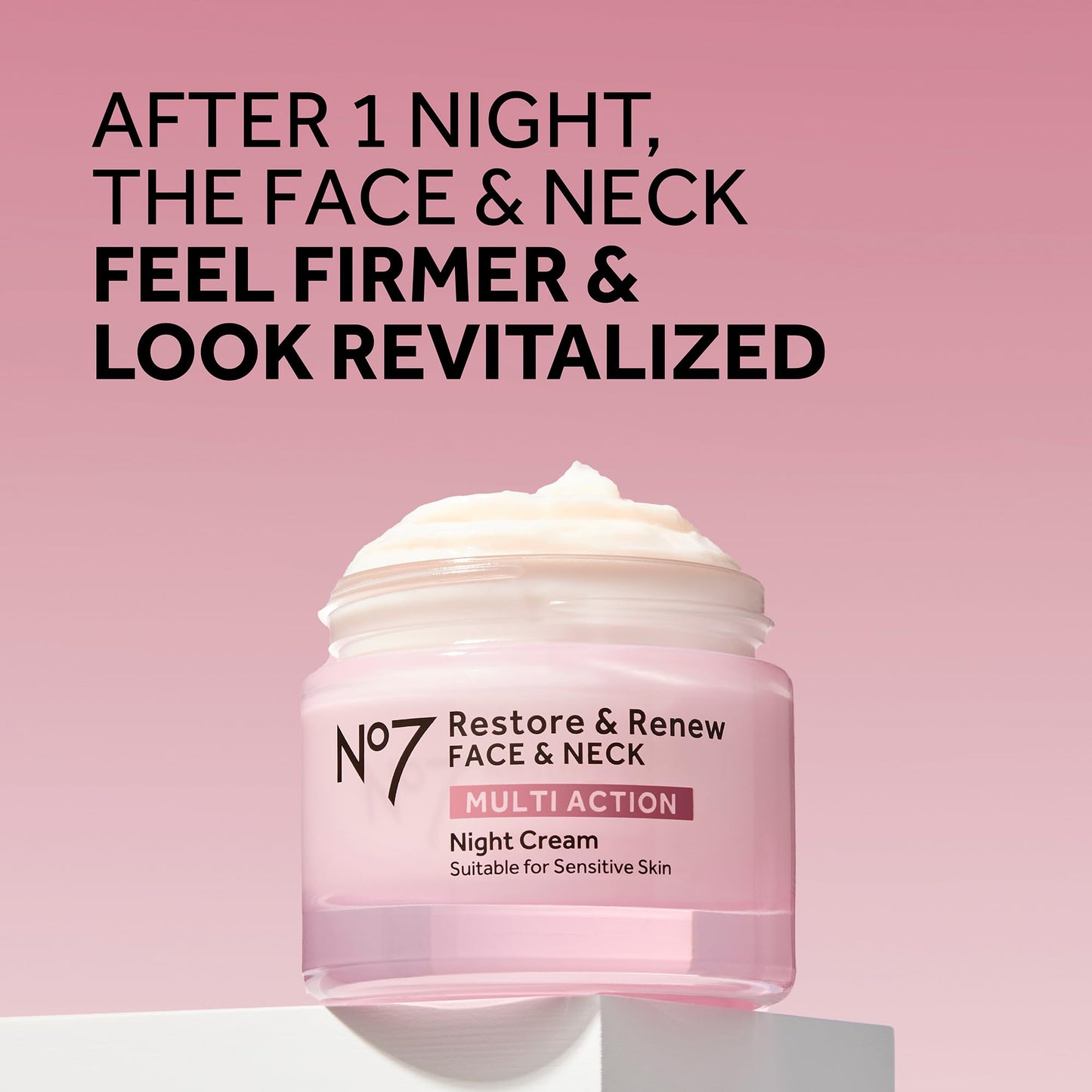 No7 Restore & Renew Multi Action Night Cream for Face & Neck - Nighttime Face Moisturizer with Collagen Peptides - Maple Wellness Supplements