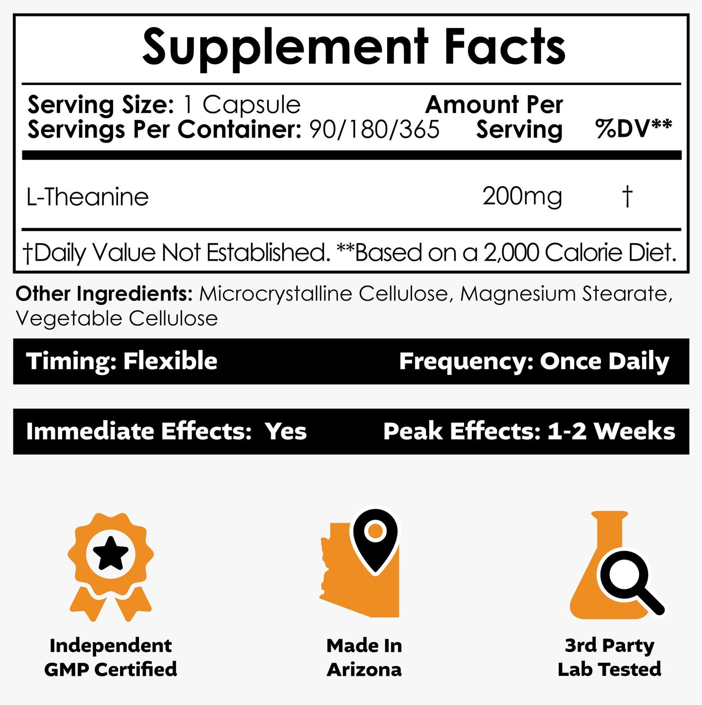 Nootropics Depot L-Theanine Capsules 200mg (180 Count) | Promotes Relaxation | Supports Healthy Stress Levels + Sleep Cycles | Promotes Cognitive Function + Focus | Amino Acid Supplement - Maple Wellness Supplements