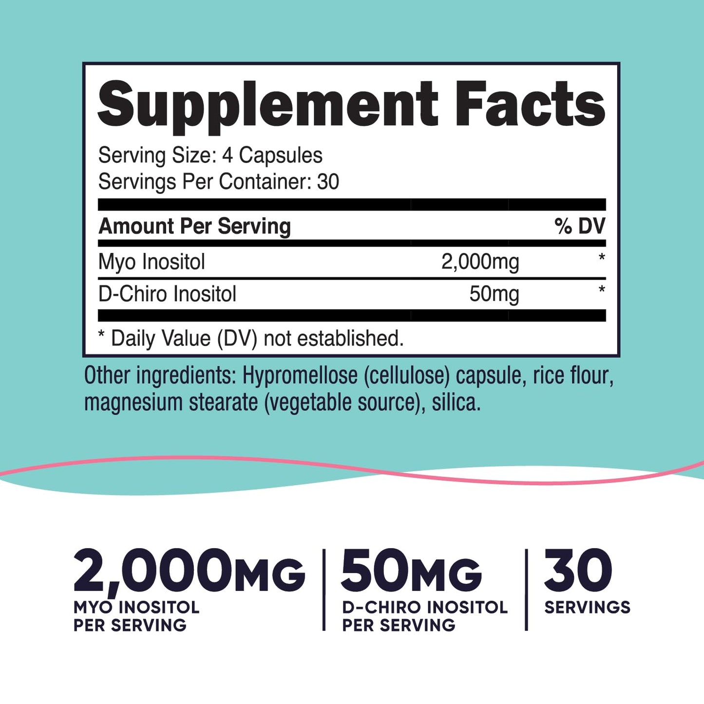 Nutricost Myo Inositol & D-Chiro Inositol for Women 2000mg, 120 Capsules, 2000mg Myo & 50mg D-Chiro Per Serving, 30 Servings - Maple Wellness Supplements