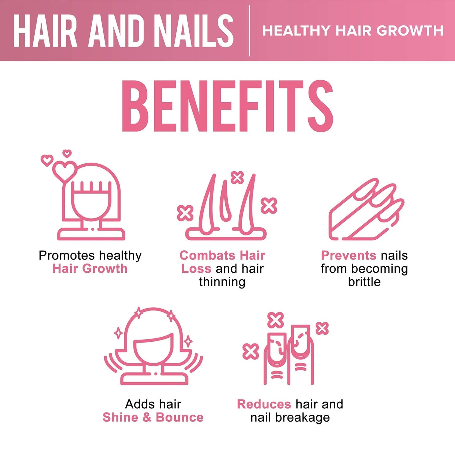 OPTML Hair and Nail Vitamins for Hair Growth and Thickness, Biotin-Infused Hair Pills, Hair Vitamins for Faster Hair Growth and Healthy Nails, for Women and Men, 60 Capsules - Maple Wellness Supplements
