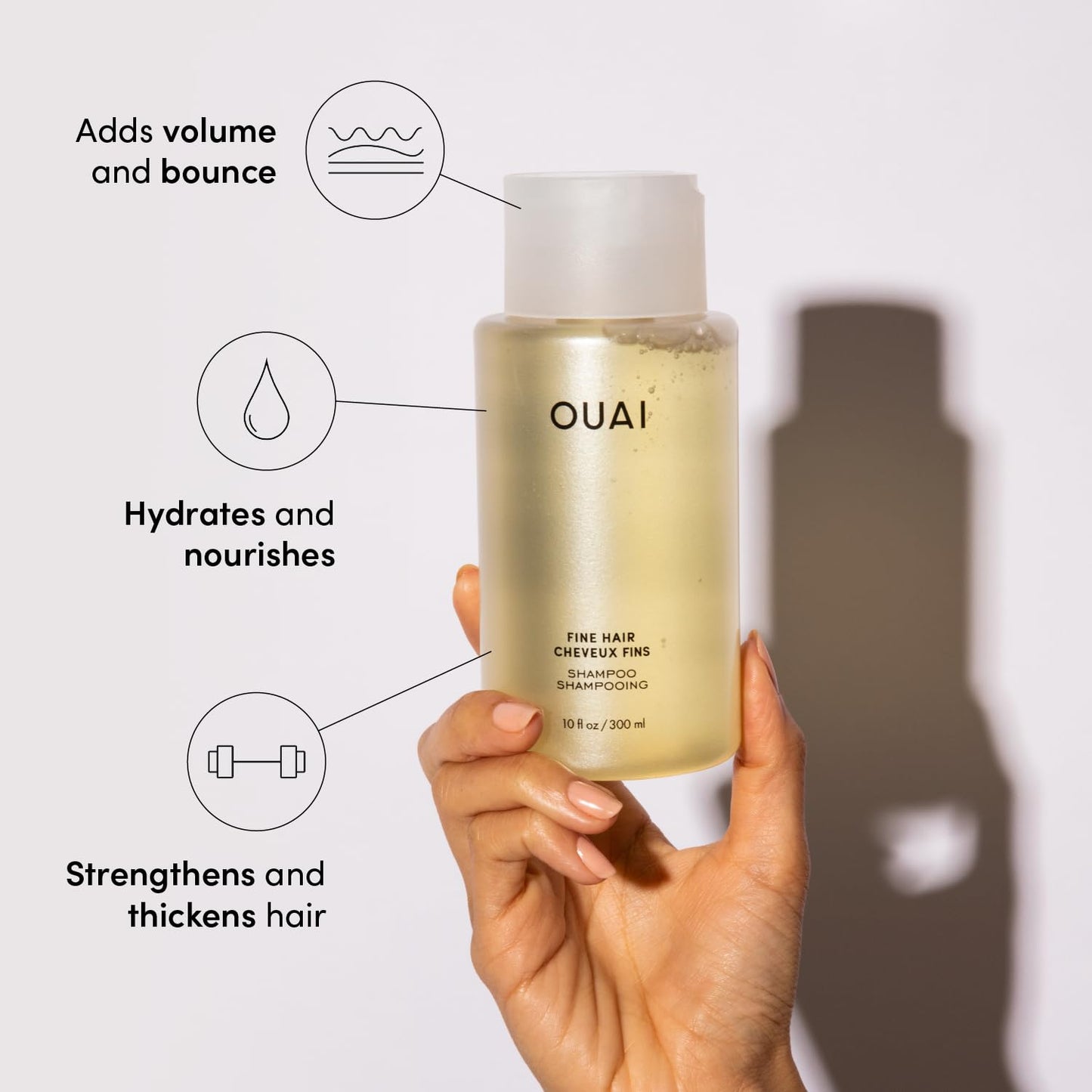 OUAI Fine Shampoo and Conditioner Set - Sulfate Free Shampoo and Conditioner for Women & Men - Made with Keratin, Marshmallow Root, Shea Butter & Avocado Oil - Free of Parabens & Phthalates (10 Fl Oz) - Maple Wellness Supplements
