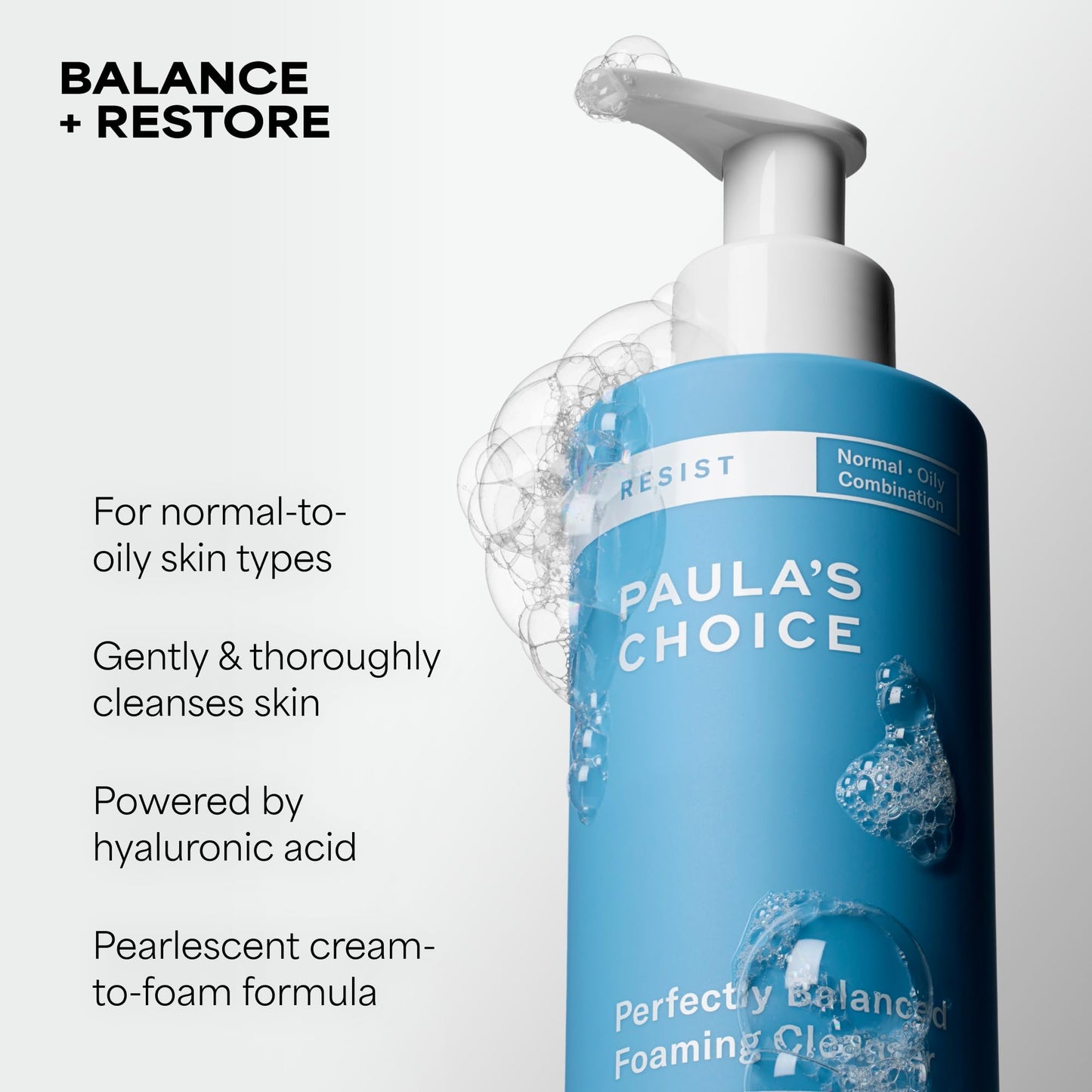 Paula's Choice RESIST Perfectly Balanced Foaming Facial Cleanser, Face Cleanser with Hyaluronic Acid & Aloe, Anti-Aging Face Wash - Maple Wellness Supplements