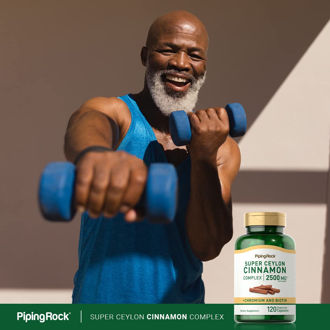 Piping Rock Ceylon Cinnamon Capsules | 120 Pills | Complex Supplement with Chromium and Biotin | Vegetarian, Non-GMO, Gluten Free - Maple Wellness Supplements