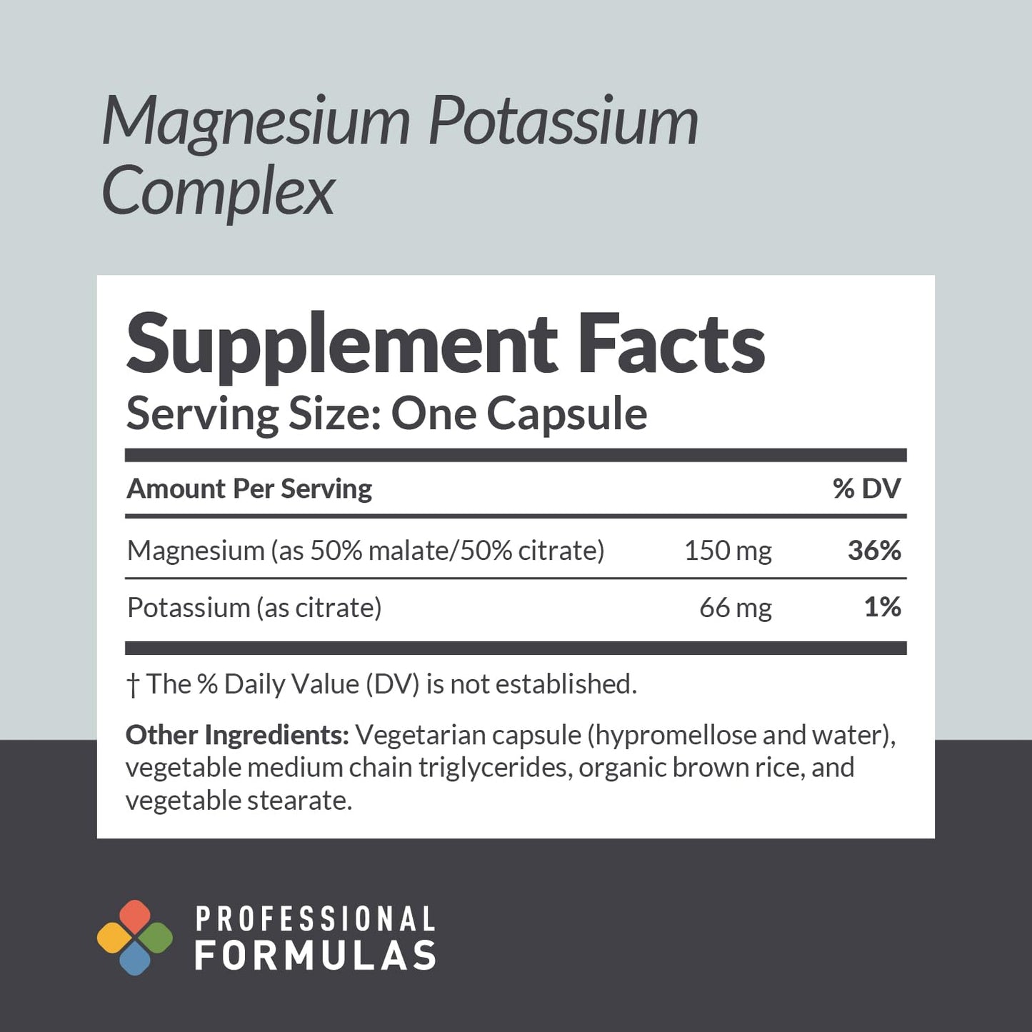 Professional Formulas Magnesium Potassium Complex – Highly Absorbable Magnesium (Malate & Citrate) and Potassium Citrate – Supports Healthy Muscle, Nerve, Heart, and Electrolyte Balance – 90 Capsules - Maple Wellness Supplements